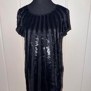 Y2K French Connection black sequin mini dress alt party glam